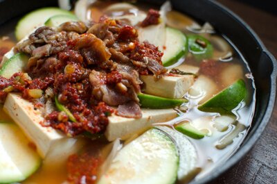 Zucchini Soup with Beef and Tofu (Canh Bí Ngòi Thịt Bò Đậu Hũ)