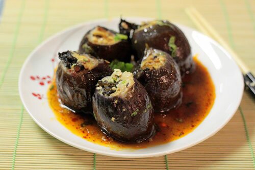 Stuffed Eggplants with Tofu Recipe (Cà Tím Nhồi Đậu Hũ)