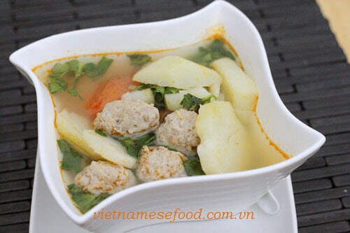 Potato Soup with Meat Balls Recipes (Canh Khoai Tây Thịt Viên)